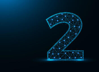 Number,2,Low,Poly,Design,,Mathematics,Abstract,Geometric,Image,,Two