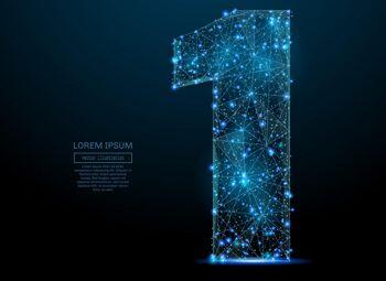 Abstract,Image,Of,A,Number,One,In,The,Form,Of