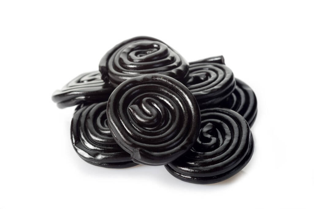 Liquorice,Candy,On,White,Background