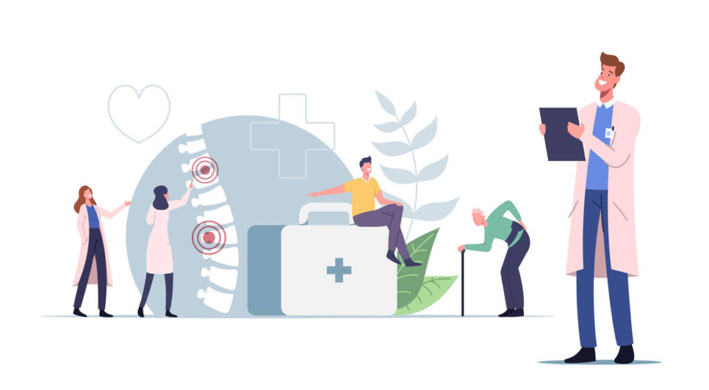 Characters,Suffer,Of,Backache,Or,Lumbago,Concept.,Unhealthy,Young,And